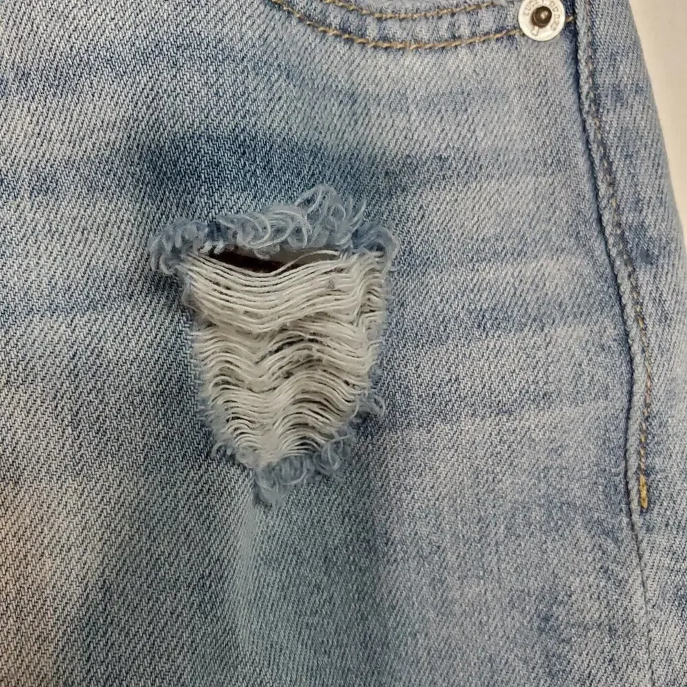 Lucky Brand Denim Jean Womens High Pencil Skirt Size 2/ 26 Light Wash Raw Hem